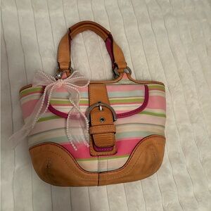 Limited edition vintage coach stripped soho mini tote